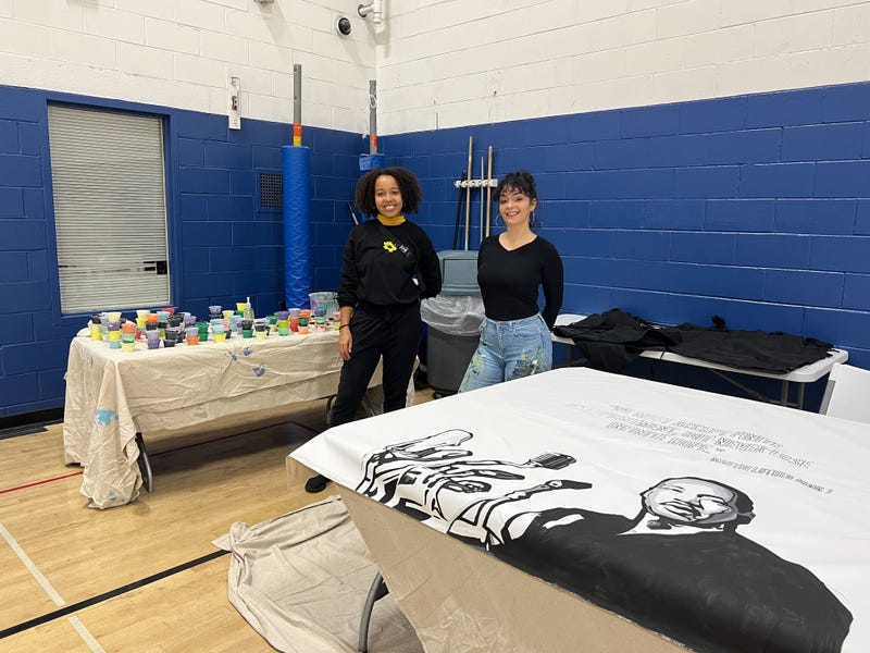 From left: Donna Grace Kroh and Rachael Reyes-Vazquez, artists with Mural Arts Philadelphia