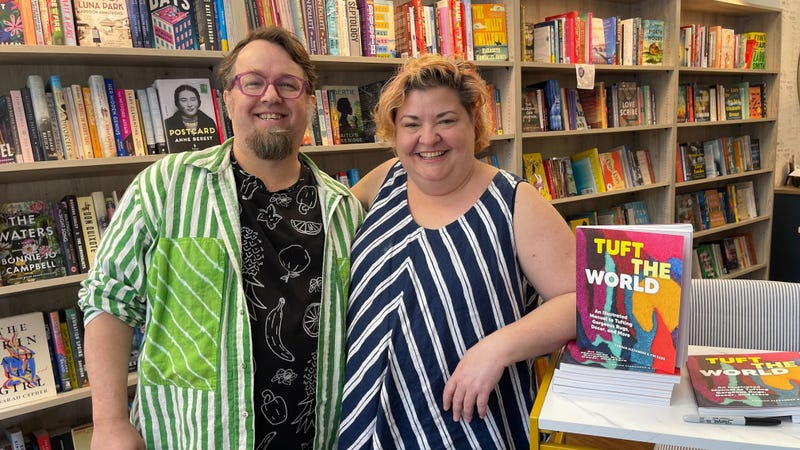 Tuft the World founders Tim Eads and Tiernan Alexander, with their new book