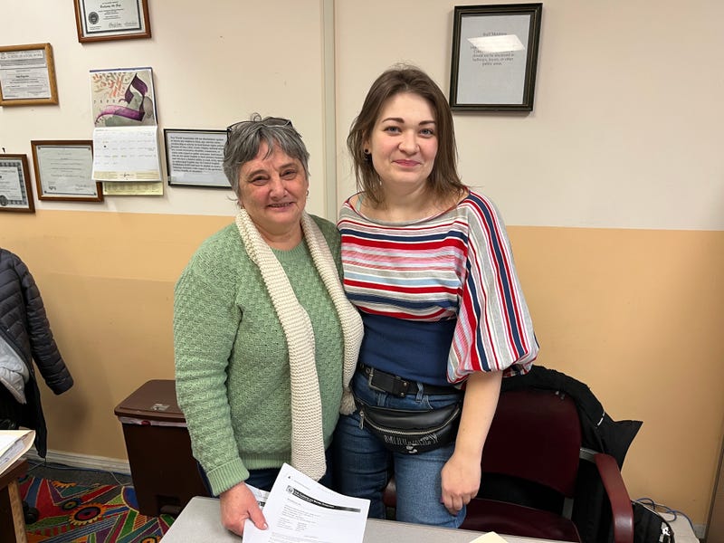 Marina Lipkovskaya (left) and Halyna Rutar (right) with the New World Association in Northeast Philadelphia