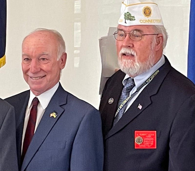 American Legion Dept. Service Officer for Connecticut K. Robert Lewis (R) with Rep. Joe Courtney, 8/24/22