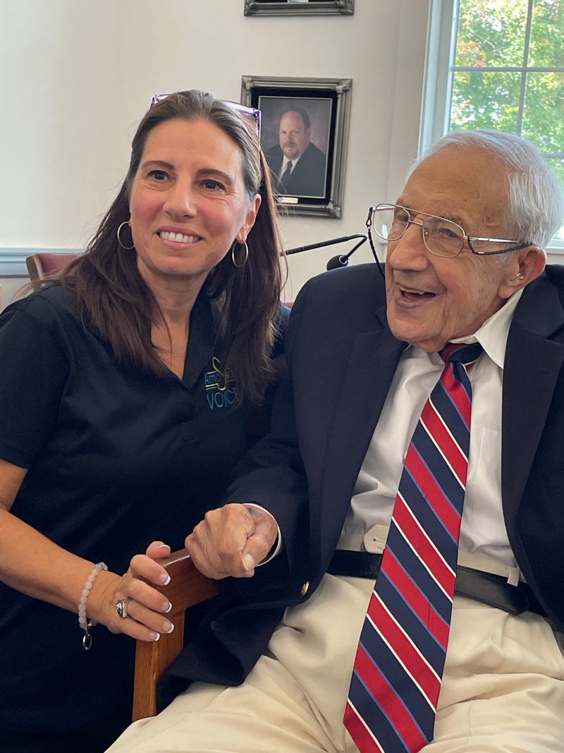 World War II veteran Alex Nole, celebrating his 105th birthday at Wolcott Town Hall