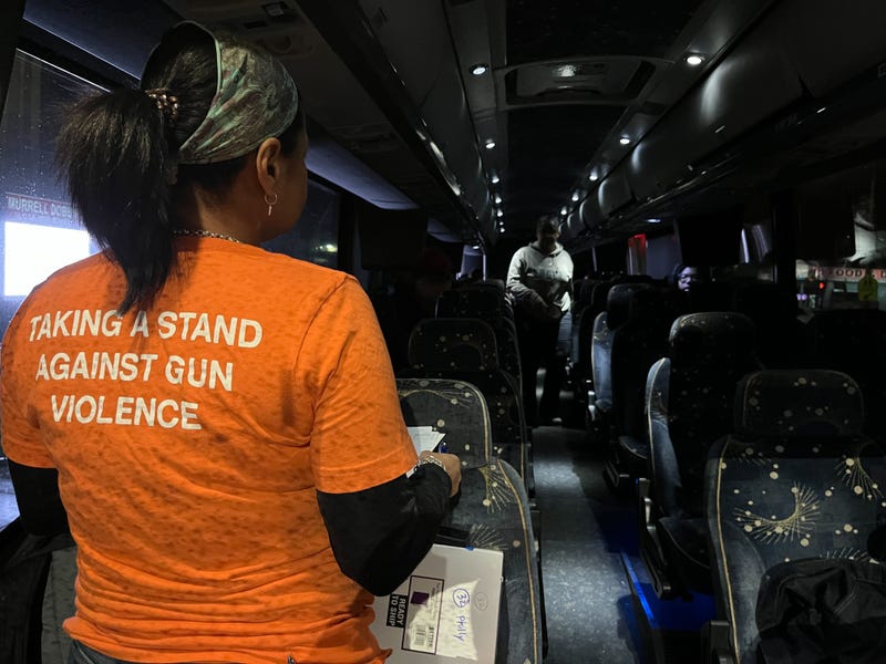 Hundreds of people from Philadelphia and the region boarded buses en route to Harrisburg for the annual March For Our Lives rally, March 23, 2023.