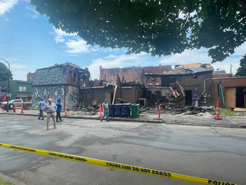 Fire at The Old Pink in Buffalo's Allentown neighborhood