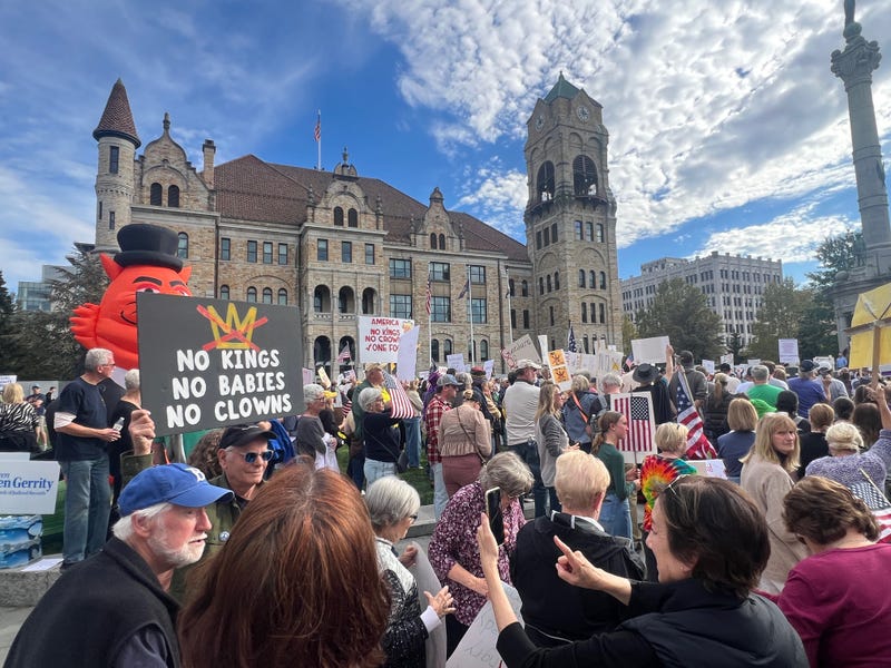 "No Kings" protests in Scranton on Saturday October 18, 2025.