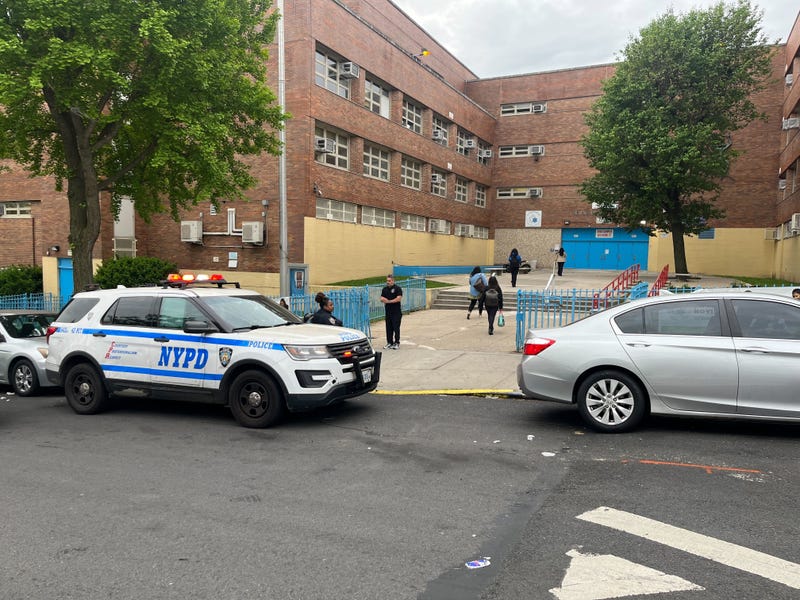 A 16-year-old girl was shot in the head outside a Bronx school Monday evening, police said.