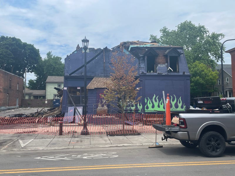 Fire at The Old Pink in Buffalo's Allentown neighborhood