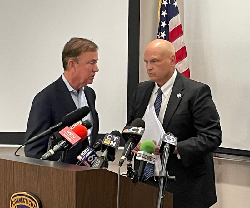Connecticut Gov. Ned Lamont and Commissioner James Rovella of the state's Department of Emergency Services and Public Protection, 9/26/22
