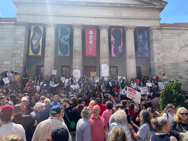 Rally at University of the Arts on Friday, June 7. 