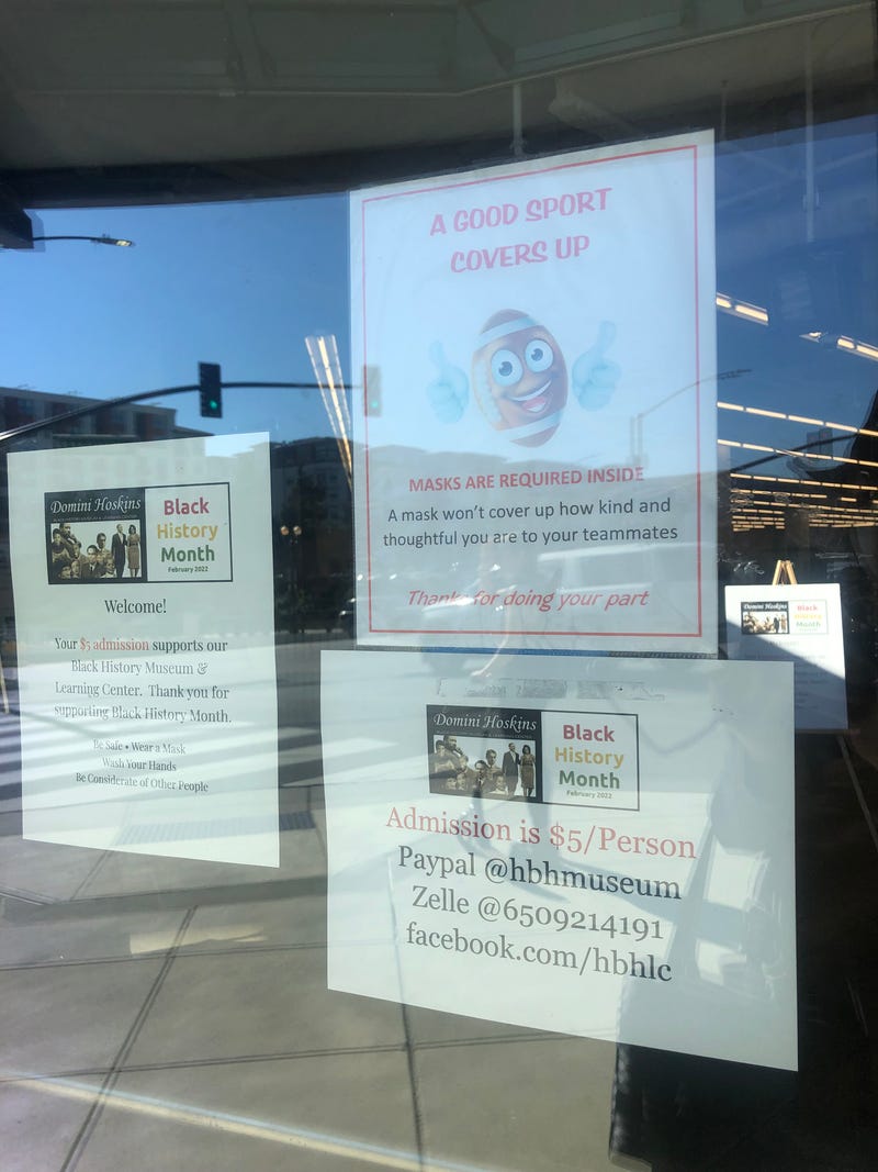 Outside the new Black History museum in Redwood City.