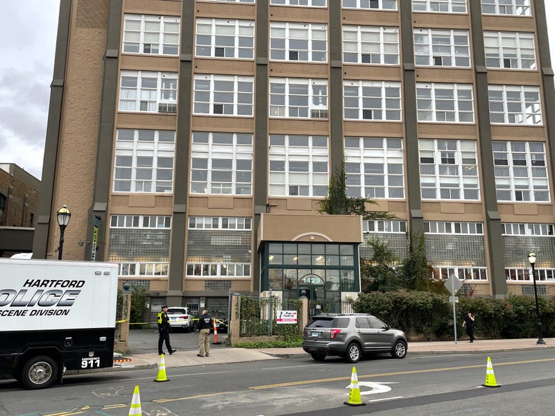 1429 Park St. in Hartford's Parkville neighborhood, a building with loft-style apartments. The parking lot was the site of a fatal shooting, 10/3/22.