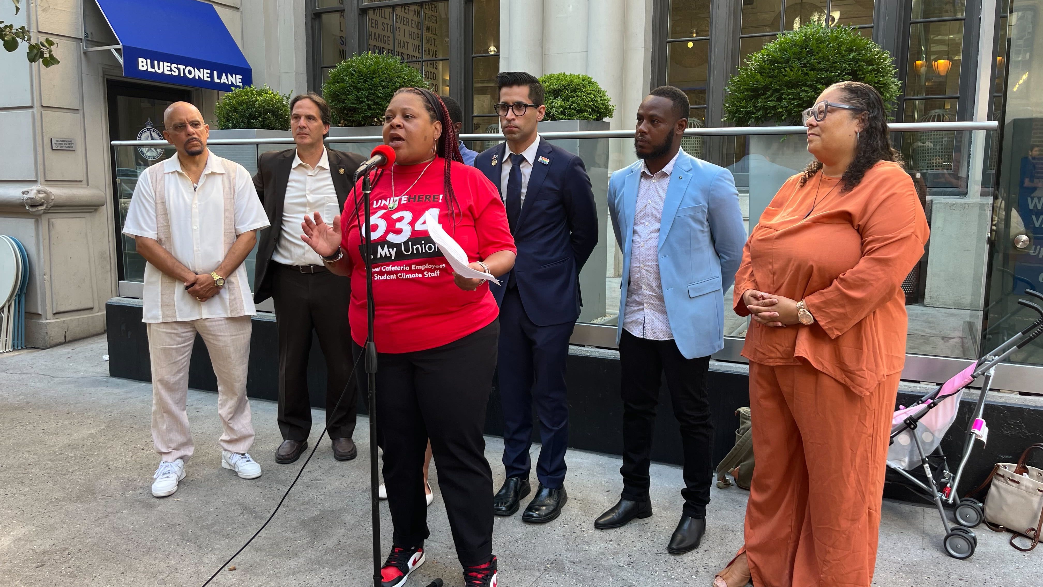 Philly school food, climate workers rally for better deal as contract nears expiration