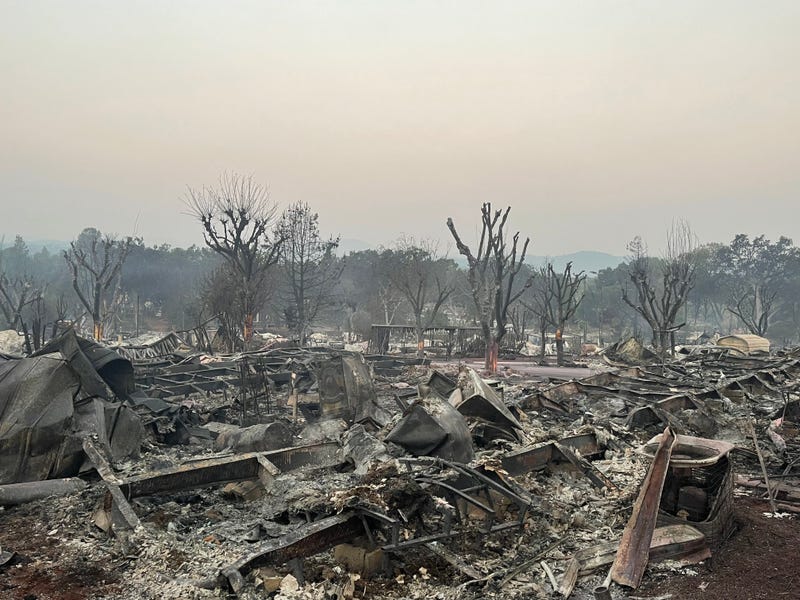 The Cache Fire decimated a Lake County mobile home park Wednesday.