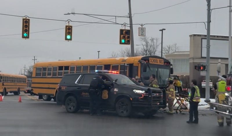 Scene of 2-vehcile crash involving bus in Southfield