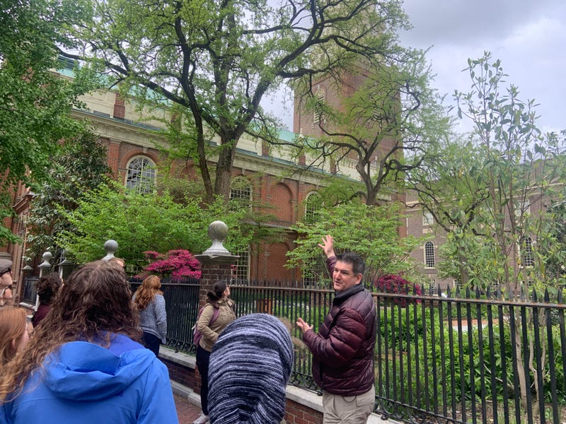 Historic Philadelphia, Inc., took new summer hires through the city’s historic district as part of a training course they call “the Benstitute”.