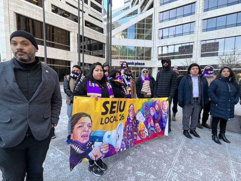 Minneapolis City Council President Elliot Payne & Local SEIU workers