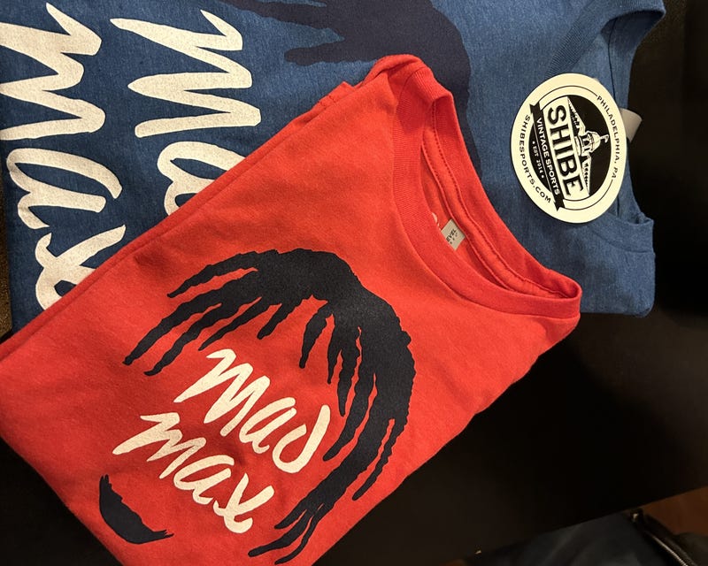 Shibe Vintage Sports in Center City has produced a limited edition "Mad Max" t-shirt line for adults and children inspired by the 76ers' All-Star guard.