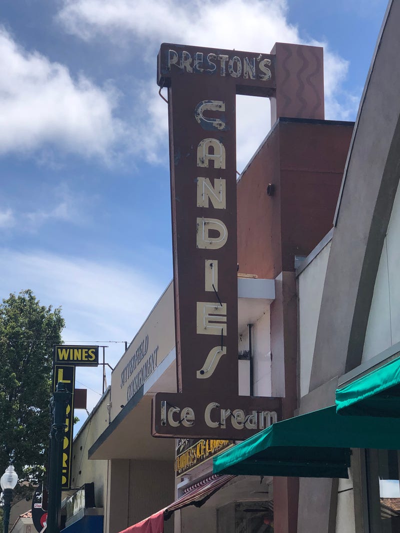 The sign for Preston's.