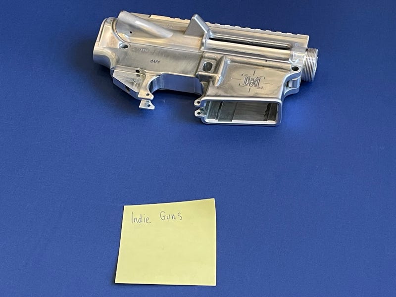 A "ghost gun" part sent to Connecticut by Indie Guns of Orlando, FL, according to Attorney General William Tong, 3/7/23