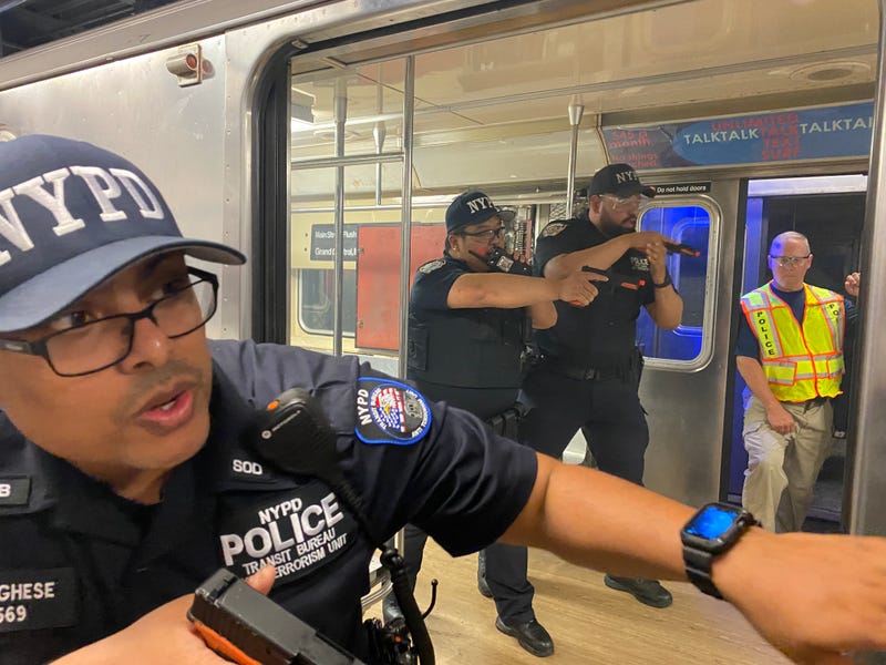 Members of the NYPD transit bureau's anti-terrorism unit on Thursday took part in four training scenarios at the FDNY Training Academy on Randall's Island.