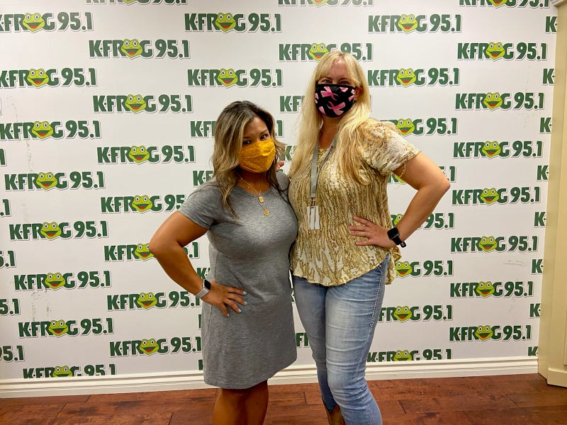 Joyce Valdez of City of Hope with K-Frog's Pepper