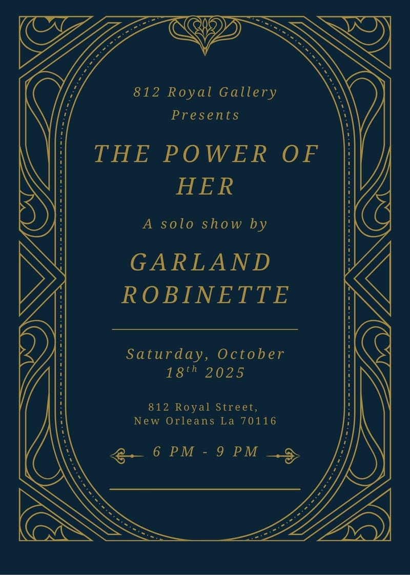 Garland Robinette's upcoming art show