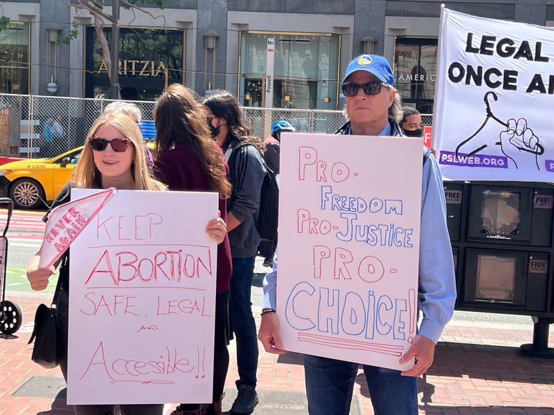 Several hundred supporters marched in San Francisco Saturday to oppose the possible end to Roe v. Wade.