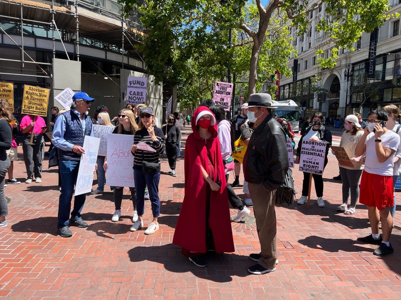 Several hundred supporters marched in San Francisco Saturday to oppose the possible end to Roe v. Wade.