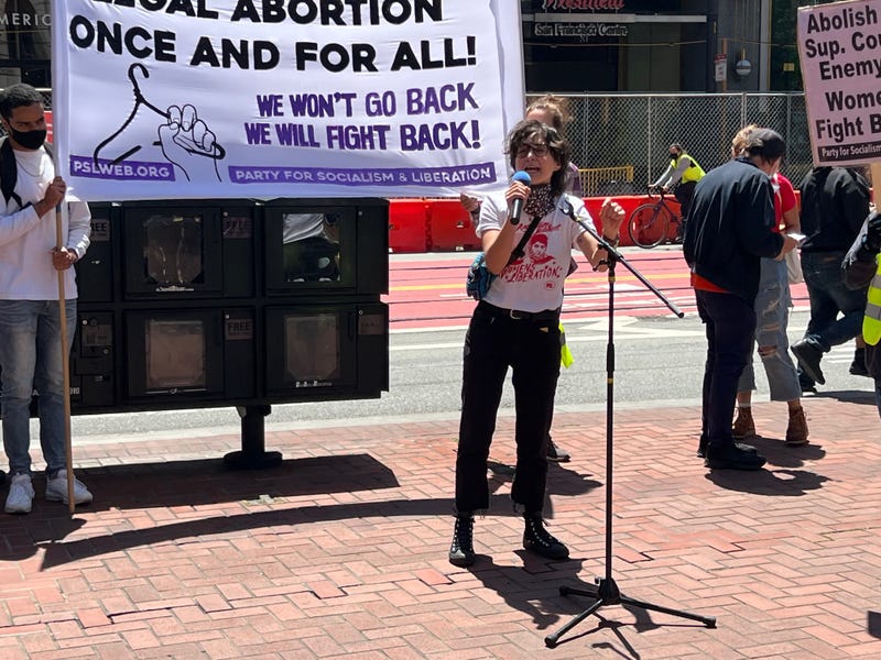 Several hundred supporters marched in San Francisco Saturday to oppose the possible end to Roe v. Wade.