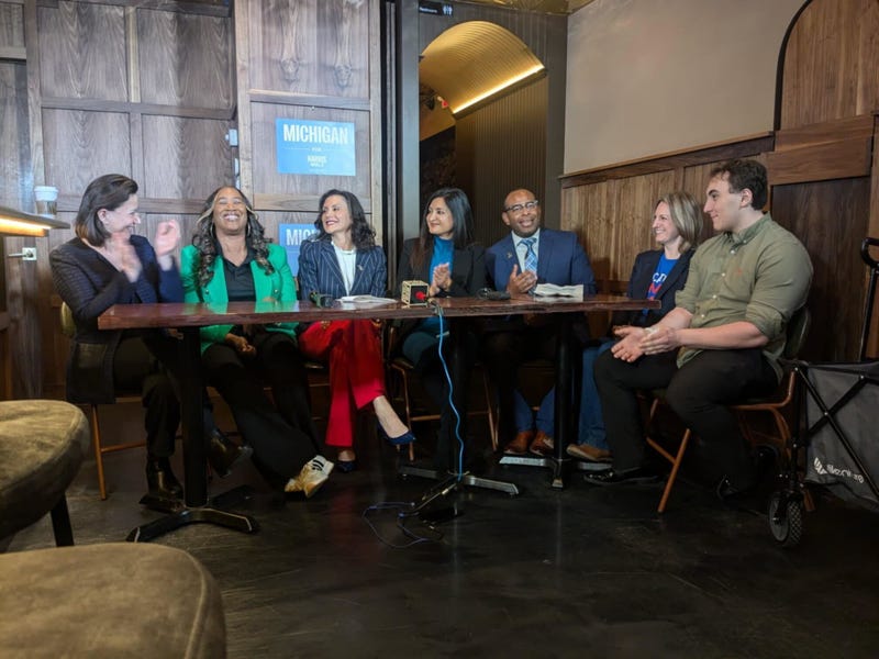 Michigan Gov. Gretchen Whitmer meets with small business owners in Rochester.