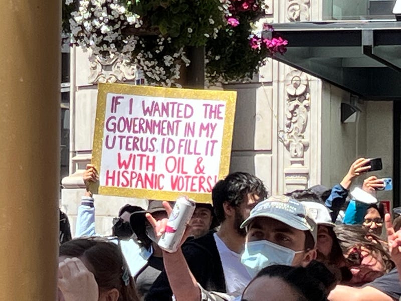 Several hundred supporters marched in San Francisco Saturday to oppose the possible end to Roe v. Wade.