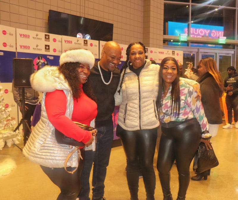 V103 Atlanta Winterfest 2022 State Farm Arena featuring Maxwell singer of hit song "Pretty Wings" and Jazmine Sullivan singer of the hit song "Feelings" on December 16 2022