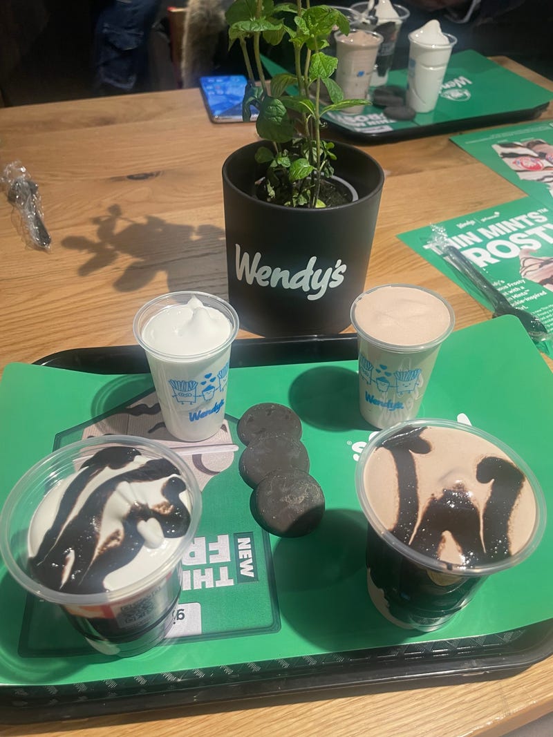 The Thin Mints Frosty will be available at Wendy’s restaurants nationwide beginning Feb. 21.