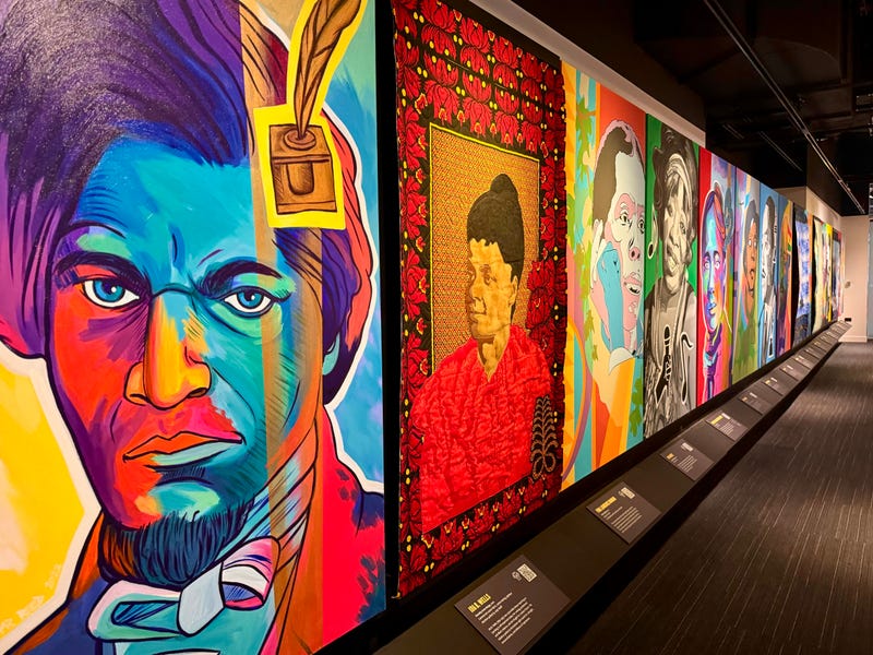 “Dark Testament: A Century of Black Writers” is a special exhibit which honors the contributions of Black writers to American literature and history. Groundbreaking writers such as Douglass, Ida B. Wells, Maya Angelou, James Baldwin and more are featured front and center.