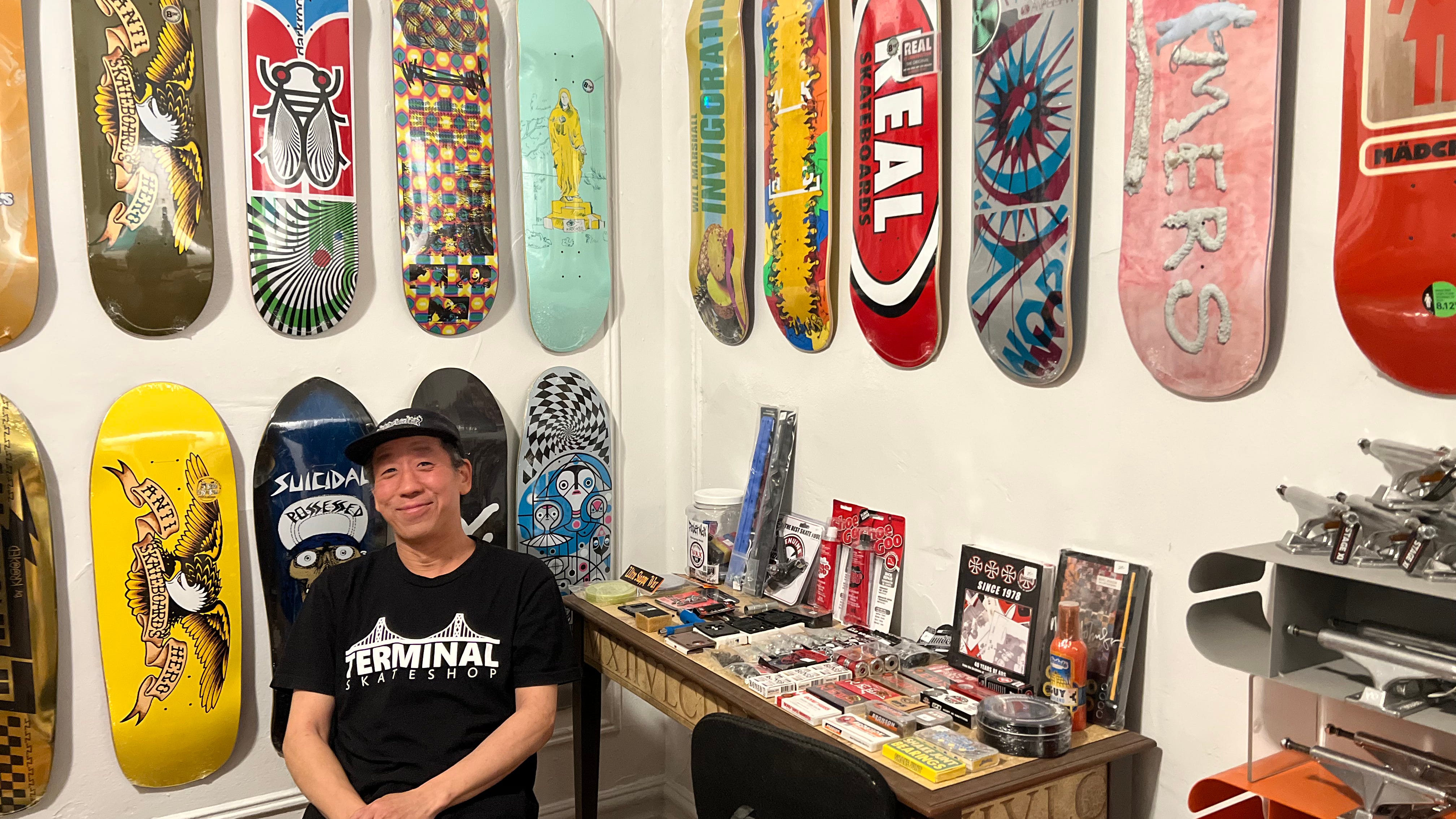 AAPI MONTH: Eugene Kang operates a skate shop from his walk-up Washington Heights apt. – only in NYC!