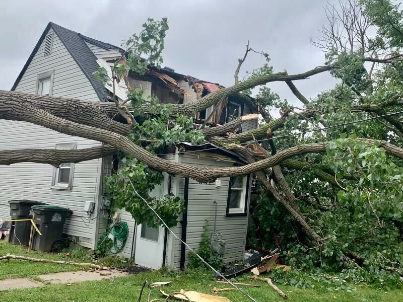 Tree on top of Taylor home