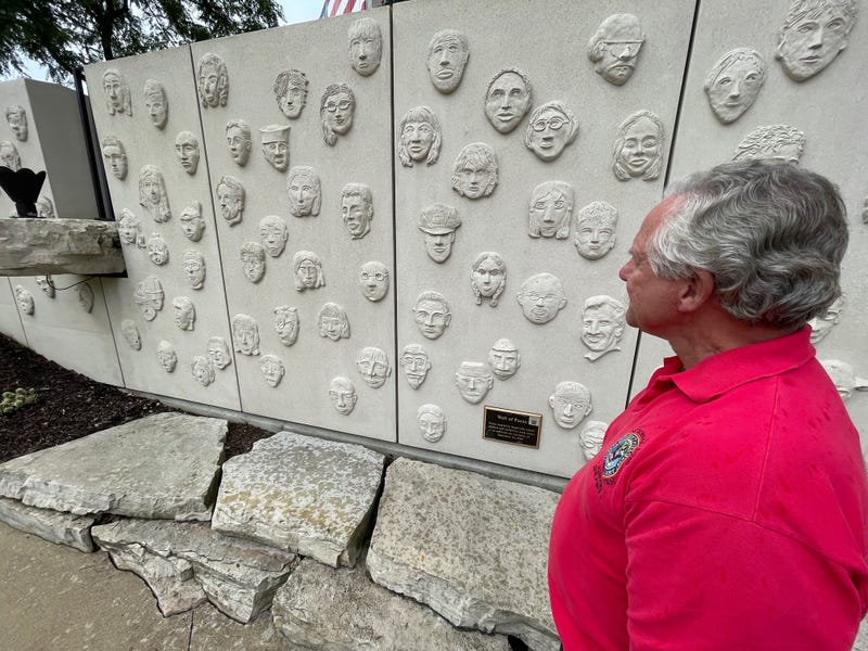 Chuck Wehrli looks upon Naperville's 9/11 memorial