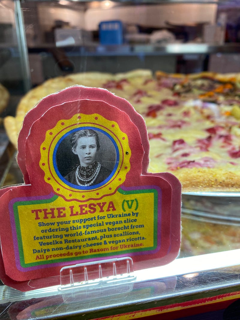 "The Lesya" pizza is named after Ukrainian poet Lesya Ukrainka.