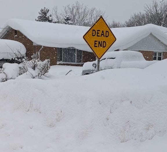 Dead End sign on Avon Drive