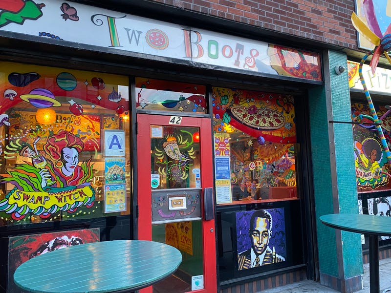 Two Boots' East Village location, located on Avenue A.
