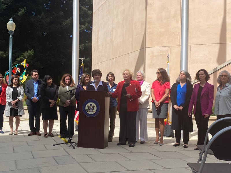 Following this week’s leaked Supreme Court draft, two Bay Area Congresswomen lead a rally to support a bill to legalize abortions nationwide.