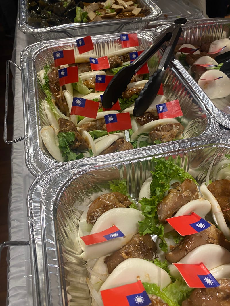Taiwan's flag adorns food at the Taipei Economic and Cultural Office in New York's AAPI event on April 30, 2024.