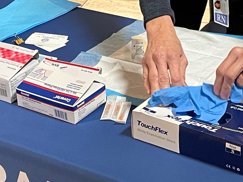 A flu and COVID vaccination site in East Hartford