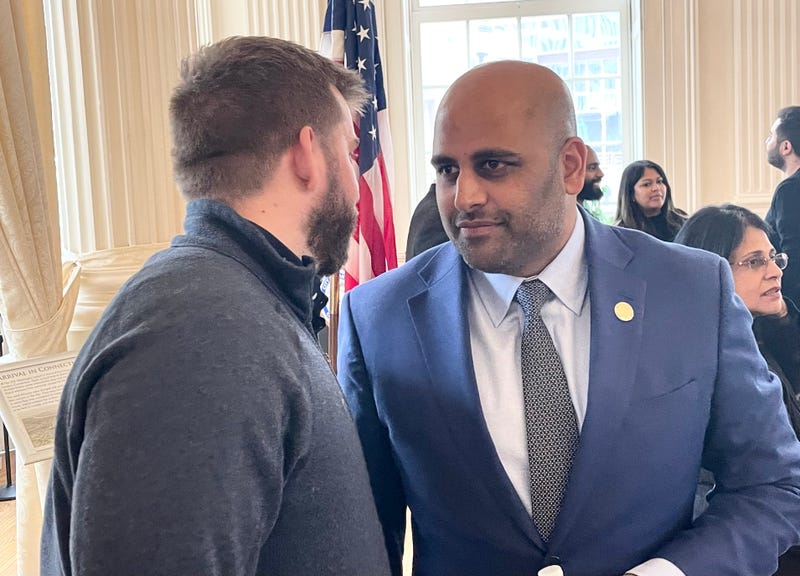 The new mayor of Hartford, Arunan Arulampalam, at the Old State House, 1/4/24