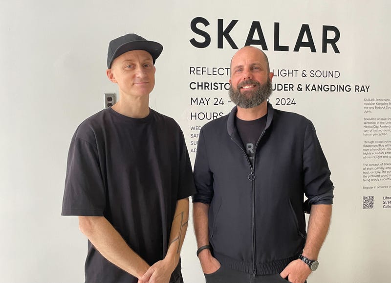Kangding Ray (right) and Christopher Bauder (left) are the artists behind SKALAR: Reflections on Light and Sound.