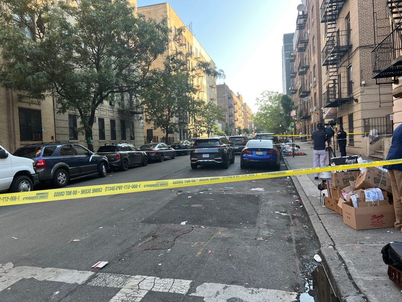 Police tape is seen at the shooting scene near Morris Avenue and E. 182nd Street in Fordham Heights on Wednesday