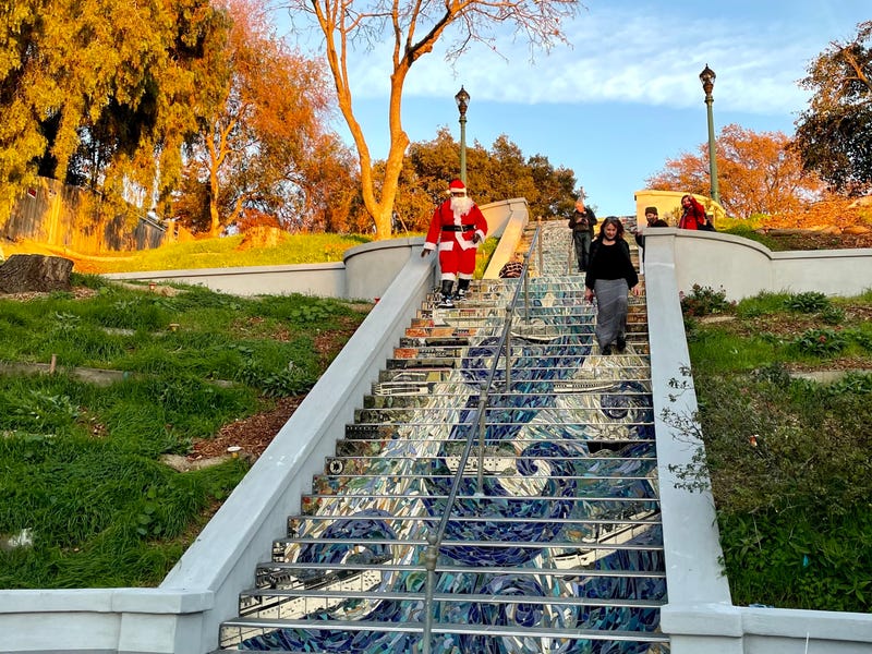 The new mosaic on the redesigned Capitol Steps in Vallejo.