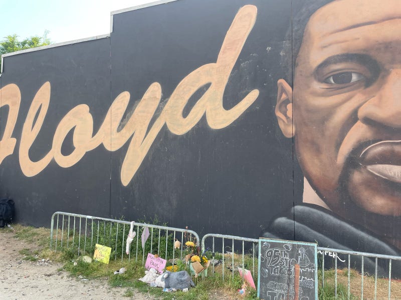 Artists painted the Atlanta mural of George Floyd following his death last May.