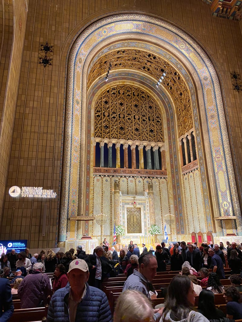 The main sanctuary at Temple Emanu-El on May 5, 2024, following the conclusion of the Annual Gathering of Remembrance.