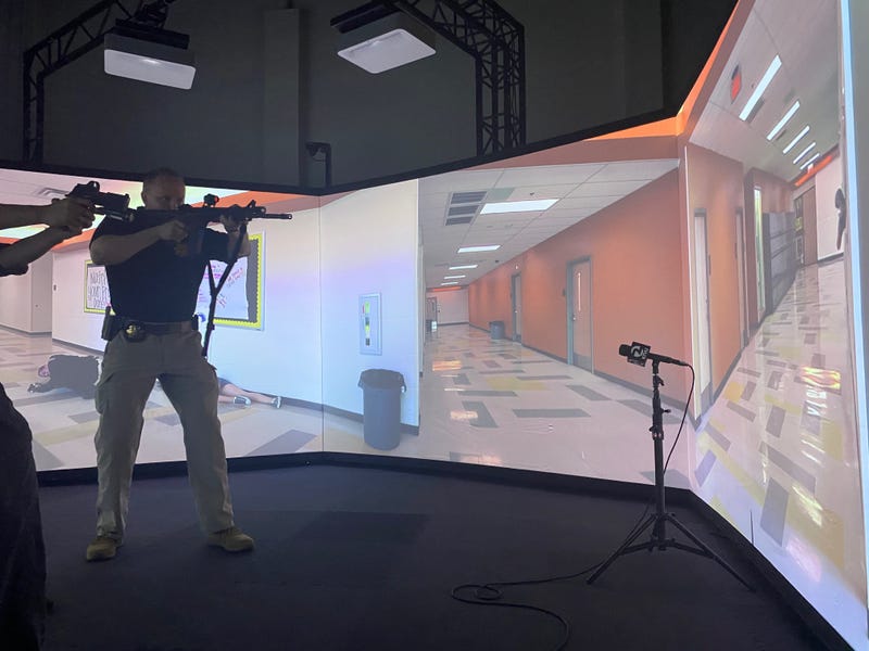 Part of the simulator, shown here in a school.