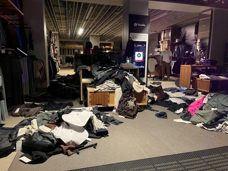 Dozens of young people looted the Lululemon on Walnut Street in Center City on Sept. 26, 2023, police said.